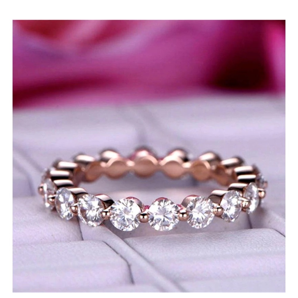 New Eternity Round Stackable Simulated Diamond Ri… - image 6